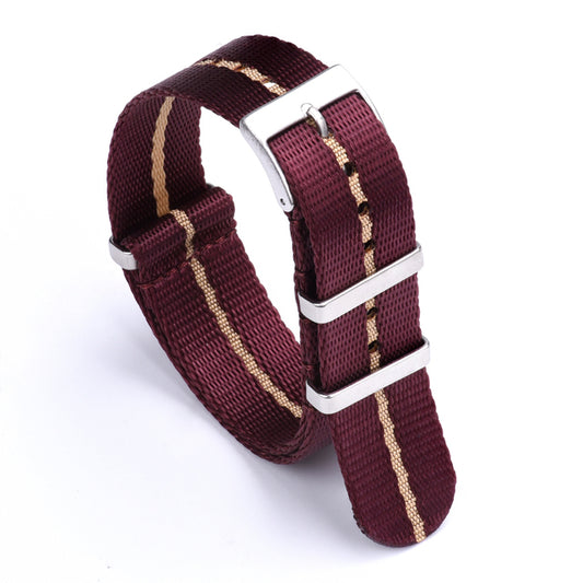 Woven Single Pass (Red & gold) Nato Strap