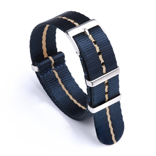 Woven Single Pass (Blue & gold) Nato Strap